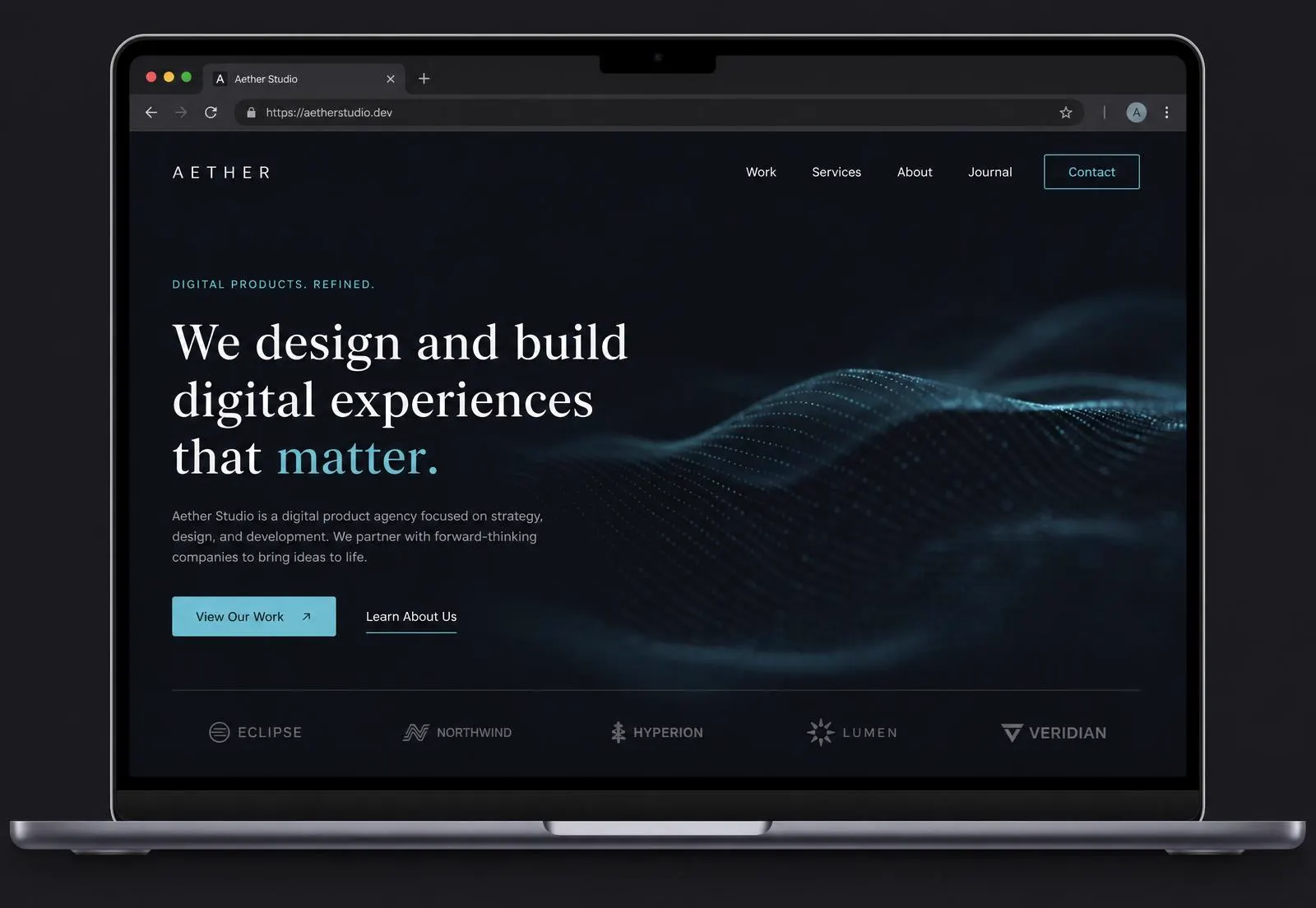 Desktop website preview built by M.W.M